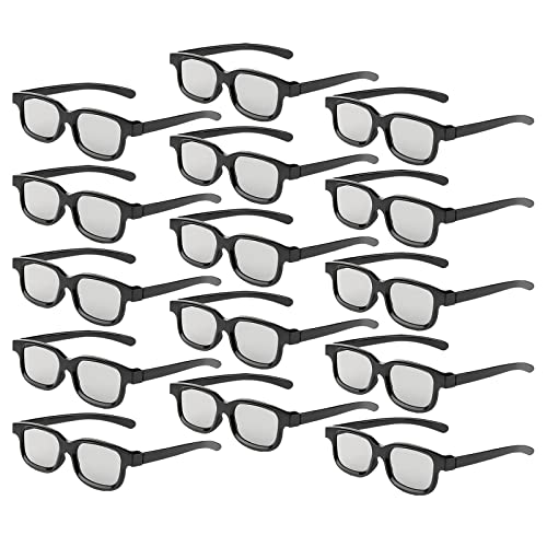 Reald 3D Brille, zirkuläre polarisierte Nicht blinkende Passive 3D Brille für Reald Format Kino/Passive polarisierte 3D TV Projektor für 3D-Brillen, die 3D TV und Kino unterstützt (15pcs) von TOUMEI