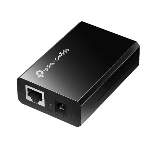 TP-Link 802.3at/af Gigabit PoE Injector , Non-PoE to PoE Adapter , supplies up to 60 W, LED Indicator,Plug & Play , Desktop/Wall-Mount ,Distance Up to 100m, Black (TL-PoE150S) von TP-Link