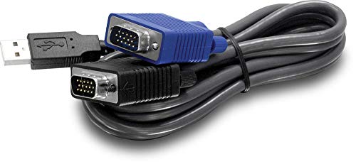 TRENDnet USB VGA Combo KVM männlich zu männlich Kabel, VGA/SVGA HDB 15-Pin männlich auf männlich, USB 1.1 Typ A, 3,1 Meter, TK-CU10 von TRENDnet