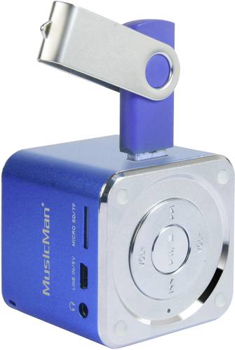 Technaxx Mini Lautsprecher MusicMan Mini AUX, SD, USB Blau von Technaxx