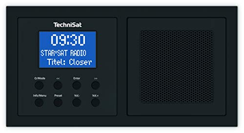 TechniSat DIGITRADIO UP 1 - DAB+ Unterputzradio zur Anbringung in jeder Doppel Unterputzdose (DAB, UKW, Bluetooth-Empfang, dimmbares LCD-Display, Wecker, Sleeptimer, 2 Watt RMS, Equalizer) schwarz von TechniSat