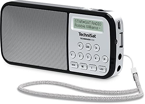 TechniSat TECHNIRADIO RDR – portables DAB+/UKW Radio (LCD-Display, Favoritenspeicher, Direktwahltasten, Kopfhöreranschluss, USB, AUX-in, LED-Taschenlampe, wechselbarer Akku, 1 Watt) silber von TechniSat