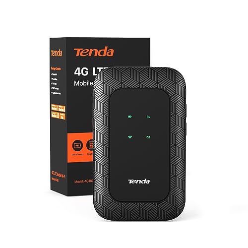 Tenda 4G180 Mobiler WLAN Router (4G/LTE bis zu 150/Mbit/s Download, 50Mbit/s Upload, Hotspot, Cat.4 Router), 2100mAh, Plug & Play, kompatibel mit Allen europäischen SIM Karten von Tenda
