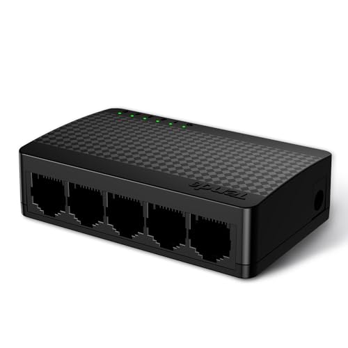 Tenda Mini Switch 5 Port Gigabit LAN Switch, RJ45 Ethernet Switch LAN Hub LAN Verteiler Netzwerk Switch (Plug-and-Play, bis 2000 MBit/s im Vollduplexmodus, unmanaged) (SG105 V4.0) von Tenda