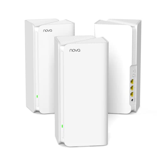 Tenda Nova MX15-Pro Mesh WLAN WiFi 6 System-AX5400 Dualband WLAN Mesh WiFi 6 System, empfohlen für Häuser mit 4-6 Schlafzimmern, 9*Gigabit Port–Ersetzt Router & Repeater–Kompatibel Mit Alexa, 3Pack von Tenda