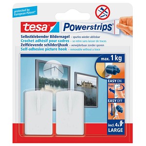 tesa Powerstripes Klebenägel für max. 1,0 kg 20,0 x 30,0 mm, 2 St. von Tesa