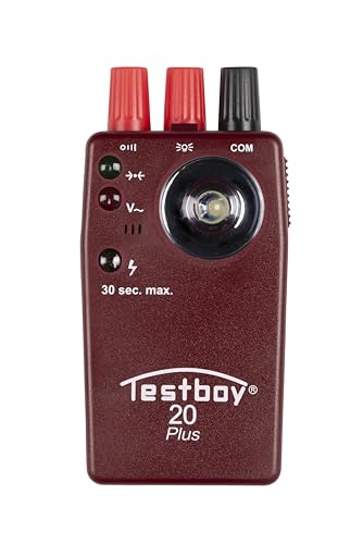 Testboy 20 Plus fremdspannungsgeschützter Durchgangsprüfer CAT II 300 V, Elektriker Werkzeug (berührungsloser Spannungssensor, hochleistungs-LED-Taschenlampe, sekundenschnell), Rot von Testboy