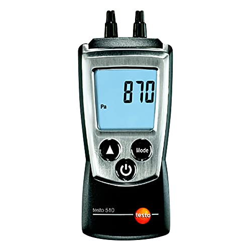 Testo AG 0560 0510 510 handliches Differenzdruck-Messgerät, inklusive Schutzkappe, Kalibrier-Protokoll und Batterien von Testo AG