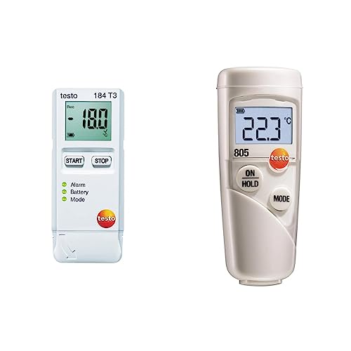 testo 184 T3 - Temperaturdatenlogger,USB & 0560 8051 805 Mini-Infrarot-Thermometer, klein und handlich, hohe Genauigkeit, inklusive Batterien von Testo AG