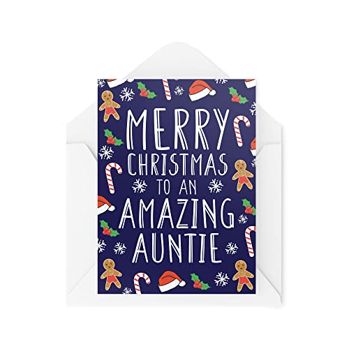 CBH735 Weihnachtskarte, Aufschrift "To An Amazing Auntie", für Sie, witzig von den Kindern, Babys, Kindern, Schwestern im Schwiegerbecher von Tongue in Peach