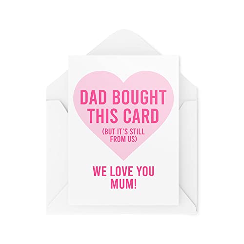 Lustige Muttertagskarte – Dad Bought This Card But It's Still From Us – Mama Geburtstagskarte – Tochter Sohn – Mama Karte – New Mum – CBH1479 von Tongue in Peach