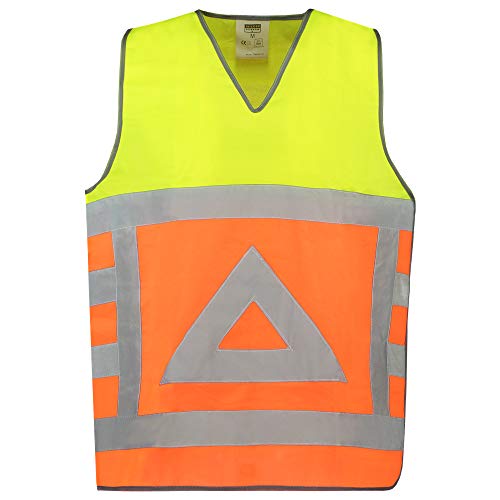 Tricorp 453011 Safety Verkehrsregler Warnweste, 100% Polyester, 120g/m², Fluor Orange-Gelb, Größe 5XL von Tricorp