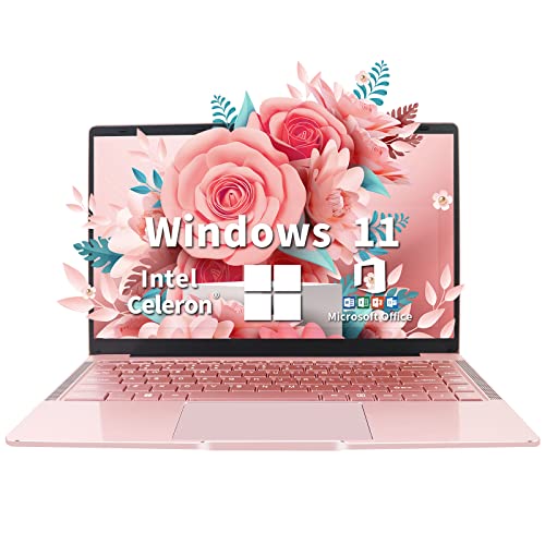UDKED 14-Zoll-Laptop, 6 GB RAM SSD Windows 11 Ultrabook, 1920x1080 Pixel, Intel Celeron J4105 Laptops (bis zu 2,5 GHz) Dual Wi-Fi, 2xUSB 3.0(Englisches System)(Rotgold/6G+256GB SSD) von UDKED