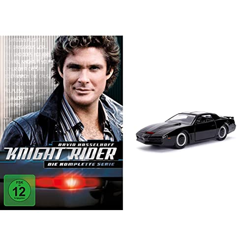 Knight Rider - Die komplette Serie [26 DVDs] & Jada Toys 253252000 Knight Rider K.I.T.T. - 1982 Pontiac Trans AM Modellauto, 1:32, Detail-Innenraum, Türen zum Öffnen, schwarz von Universal Pictures Germany GmbH