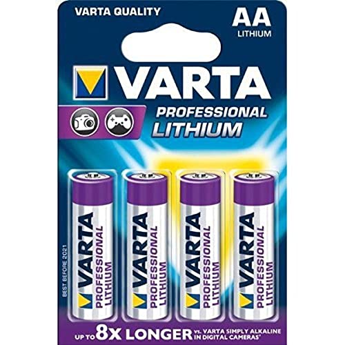 VARTA Lithium AA Mignon LR6 Batterien (4er Pack) - ideal für Digitalkamera Spielzeug GPS Geräte Sport- und Outdoor-Einsätze von Varta