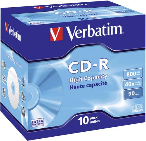 Verbatim 43428 CD-R 90 Rohling 800 MB 10 St. Jewelcase von Verbatim