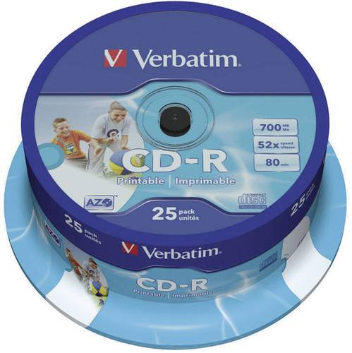 Verbatim 43439 CD-R Rohling 700 MB 25 St. Spindel Bedruckbar von Verbatim