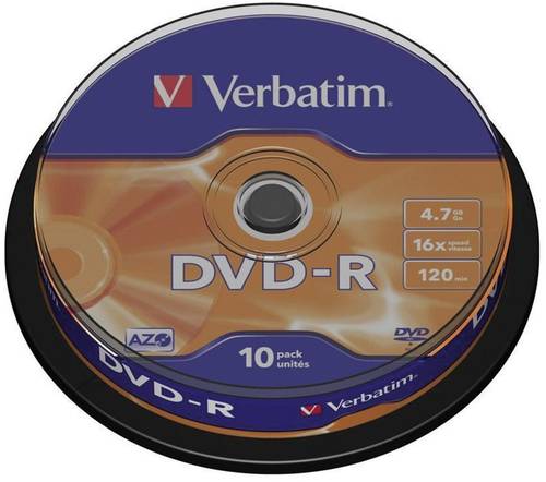 Verbatim 43523 DVD-R Rohling 4.7GB 10 St. Spindel von Verbatim