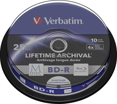 Verbatim 43825 M-DISC Blu-ray Rohling 25GB 10 St. Spindel Bedruckbar von Verbatim