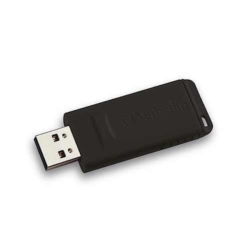 Verbatim Slider USB-Stick Drive 32 GB, USB 2.0, USB Speicherstick, für Laptop Notebook Ultrabook TV Autoradio, USB 2.0 Stick, Datenstick mit Schiebemechanismus, Schwarz von Verbatim