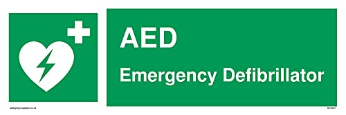 AED Notfall-Defibrillator mit Herzdefibrillator-Symbol, 300 x 100 mm, L31 von Viking Signs