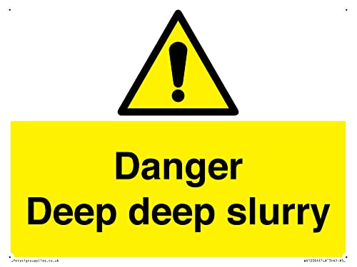 Danger Deep Slurry Schild – 200 x 150 mm – A5L von Viking Signs