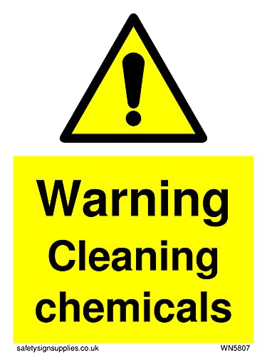 Warndreieck, Warnschild mit Aufschrift"Warning Cleaning Chemies", 75 x 100 mm, 5 Stück von Viking Signs