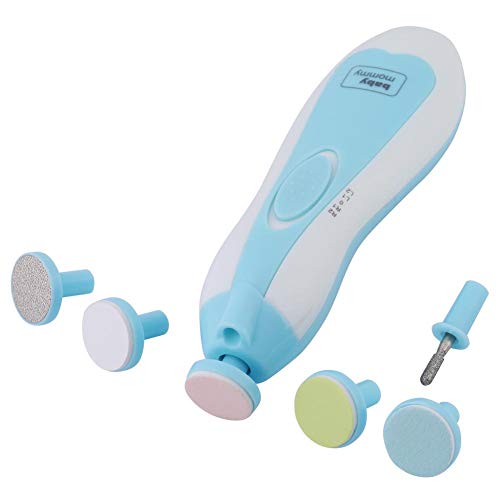 Baby Nagelknipser Safe Electric Baby Nagelschneider Nagelfeile Kit 6 in 1 Elektro Zehen und Fingernägel Schleifpolitur Werkzeug(Blau) von Walfront