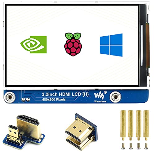 waveshare 3,2 Zoll IPS LCD Display (H) für Raspberry Pi 4B/3B+/3B/2B/Zero/Zero W/Zero WH und Jetson Nano und Windows 11/10/8.1/8/7, 480 × 800 Pixel, einstellbare Helligkeit, keine Berührung von Waveshare