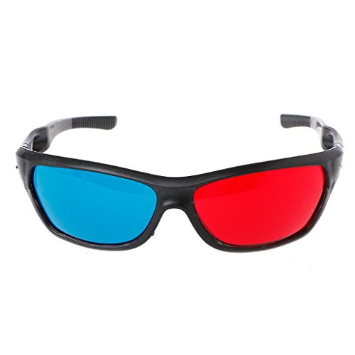 Werst Universal 3D-Brille mit weißem Rahmen, Rot / Blau, für Filme, Spiele, DVDs, Videos, TV von Werst