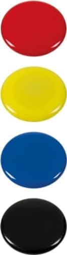 WESTCOTT Haftmagnete 4er Pack, 40 mm, rund, je 1x schwarz, rot, blau, gelb E-10826 00 von Westcott