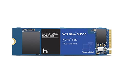 WD Blue SN550 NVMe SSD 1 TB (interne SSD, Leistungssteigerung für den PC, schlanker Formfaktor M.2 2280, speziell entworfene Controller und Firmware für optimale Leistung) von Western Digital