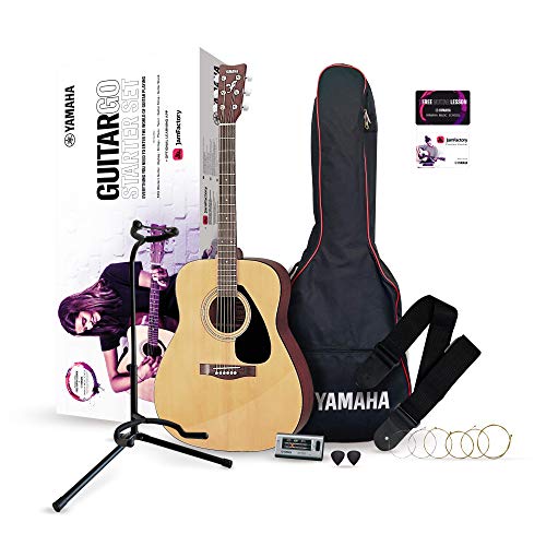 YAMAHA GuitarGo - Starter Set – Akustikgitarren-Set für Anfänger und Wiedereinsteiger – Inklusive Saiten, Plektren, Gigbag, Stimmgerät, Gitarrenständer und mehr von YAMAHA