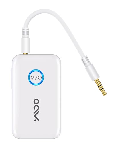 YMOO Bluetooth Adapter 5,3 für TV an Zwei Bluetooth Kopfhörer,3,5 mm Klinke AUX Audio 2 in 1 Bluetooth Sender Empfänger für Flugzeug für TV/Lautsprecher/mp3 Player/Hörgeräte/PS5,Aptx Low Latency 40ms von YMOO