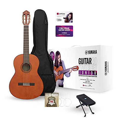 Yamaha GuitarGo - Starter Set Junior – Akustikgitarren-Set für junge Anfänger und Wiedereinsteiger – Inkl. Gigbag, digitales Stimmgerät für iOS, Fußbank und mehr von Yamaha