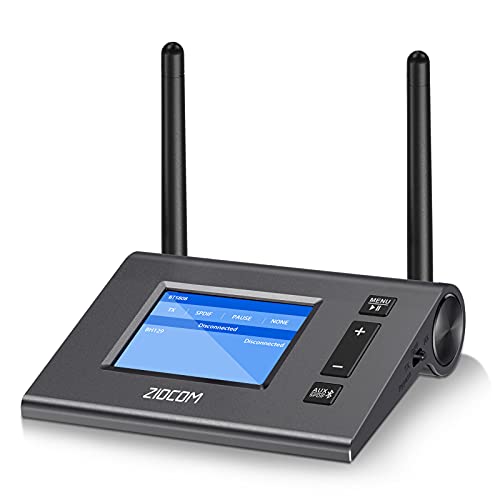 Bluetooth Sender Empfänger, ZIOCOM Bluetooth Transmitter Adapter mit niedriger Latenz und LED-Anzeige, unterstützt Dual Link, digital optisch, RCA, 3,5 mm AUX für TV, Laptop und Heimstereoanlage von ZIOCOM