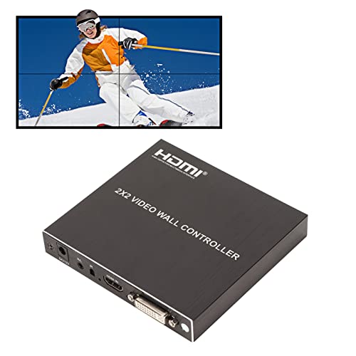 Zunate 2x2 HDMI DVI TV Videowand Controller, Multi Video Screen Processor Splicer 180° Flip mit RS232 Steuerung, unterstützt HDMI Input und 4 HDMI Output von Zunate