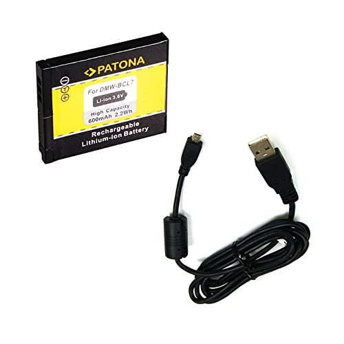 bg-akku24 Akku und Ladekabel, Datenkabel, USB-Kabel für Panasonic Lumix DMC-XS1, DMC-FS50, DMC-SZ3, DMC-SZ8, DMC-SZ9, DMC-SZ10 von bg-akku24