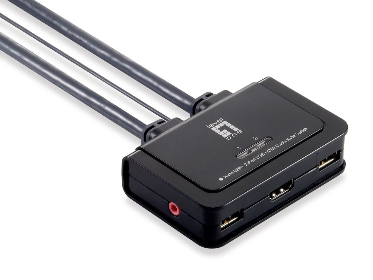 LevelOne KVM-0290 2-Port USB HDMI Cable KVM Switch
