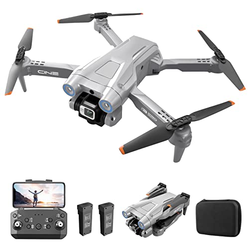 Drohne mit Kamera 4K, Faltbar RC Drohne RC Quadrocopter mit 1080P HD Dual Kamera, FPV Übertragung, 2 Batterien, Gestensteuerung, Höhenhaltung, One Key Start/Landen 3D Flips für Anfänger (Grau) von ele ELEOPTION