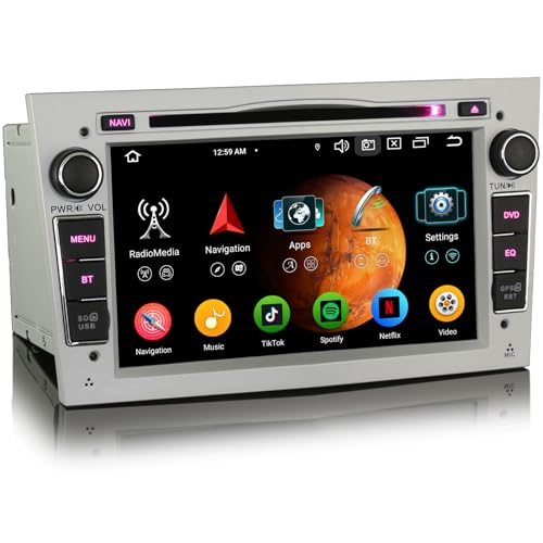 Erisin 7 Zoll Autoradio für Opel Vauxhall Corsa Astra DVD Player mit GPS Navi USB SD Unterstützt Bluetooth 3G DAB+ DVR DTV Lenkradfernbedienung RDS von erisin