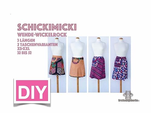 Schickimicki ROCK Wenderock Wickelrock Größe XS-XXL 32-52 mit Schnittmuster [Download] von firstloungeberlin