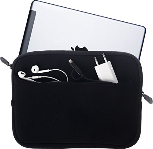 honju Tablet-Mappe Darkroom (Tablet-Tasche für Geräte von 9,7 bis 11 Zoll, Neopren, Außentasche mit Reißverschluss für Zubehör) - schwarz von honju