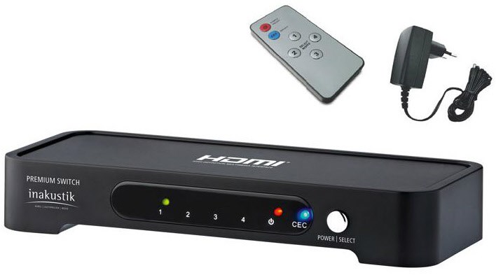 Premium HDMI Splitter HDMI-Verteiler schwarz von in-akustik