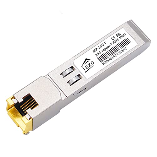 iszo SFP-2.5G-RJ45,2500M Rate, SFP auf RJ45 optisches Modul, Plug and Play, 2.5Gbase-T/1000base-T/100base-T on Line Port, Übertragungsreichweite: 100m, kompatibel mit TPLINK Banana-Pi Switch Router von iszo