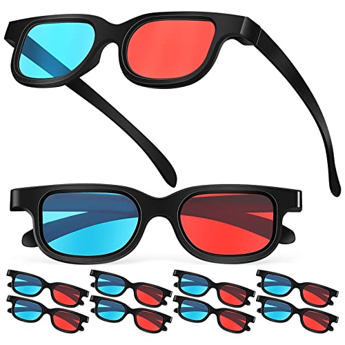 jojofuny 3D-Film-Brille, flach, 3D-Brille, einfacher Stil, 3D-Brille für 3D-Filme, Spiele, 3D-Brille, leichtes Design, 10 Stück von jojofuny