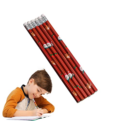 Weihnachts-Bleistifte für Kinder, holzgefasste Bleistifte mit Radiergummi, HB, weich, Festival-Schreibwaren für Kinder und Erwachsene zu Hause, in der Schule Lear-au von lear-au