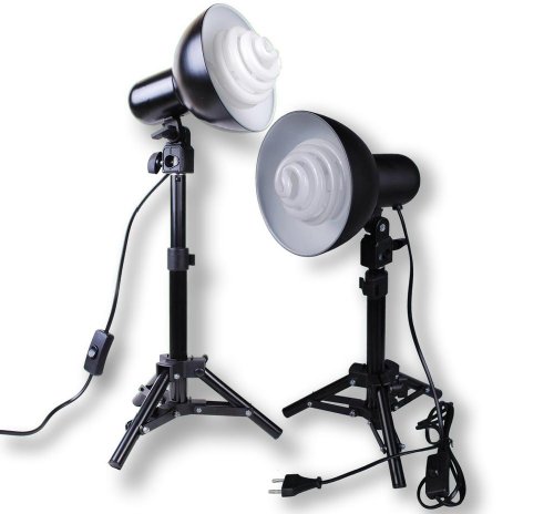 moderntex 2er Set Fotolampen mit Stativ, Reflektor und Tageslichtlampen – Sparset mit 2 Fotolampen von moderntex