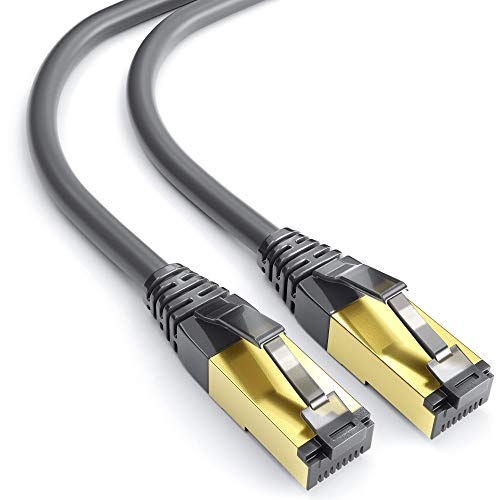 mumbi LAN Kabel 1,5m CAT 8 Netzwerkkabel geschirmtes F/FTP CAT8 Ethernet Kabel Patchkabel RJ45 1,5Meter, schwarz von mumbi