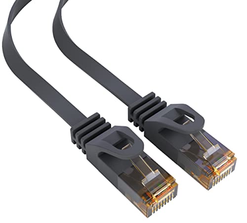 mumbi LAN Kabel 10m CAT 6 Netzwerkkabel Flachkabel CAT6 Ethernet Kabel Patchkabel RJ45 10Meter, schwarz von mumbi
